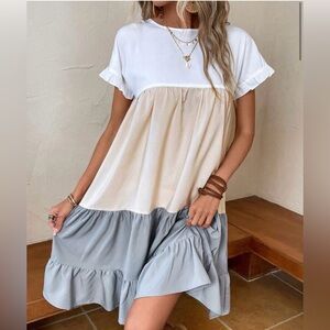 Elegant Color Block Midi Dress